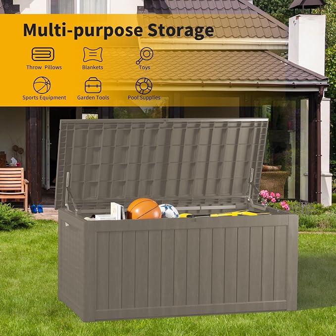 Outdoor Storage Box, 270 Gallon Waterproof Deck Box, Super-Sized Gas-Spring - Image 6