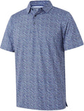 Golf Shirts for Men Dry Fit Short Sleeve Print Performance Moisture Wicking Polo Shirt