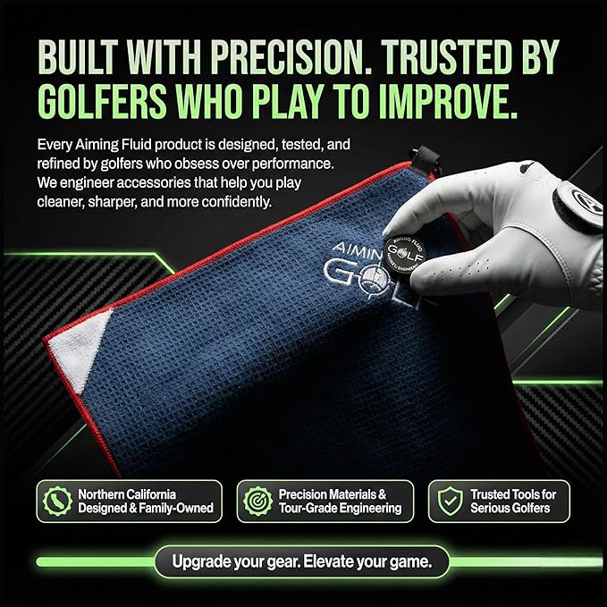Multi-Function Magnetic Golf Towel I Wash Pocket I Magna-Anchor Technology I Waffle Pattern I Scrub Pad I (16" x 24" Blue Magnet) (Augusta, 16" x 40" The 40)