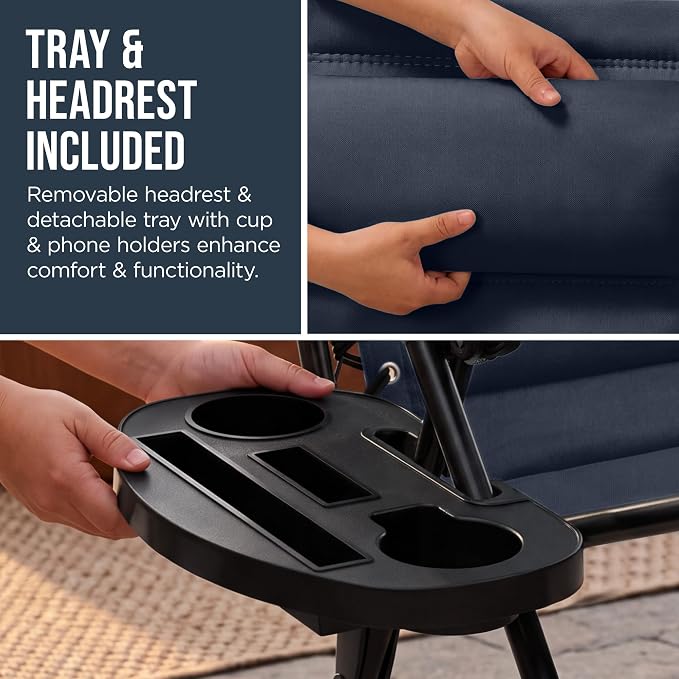 Best Choice Products Oversized Padded Zero Gravity Chair w/Canopy Headrest Cup - Image 9