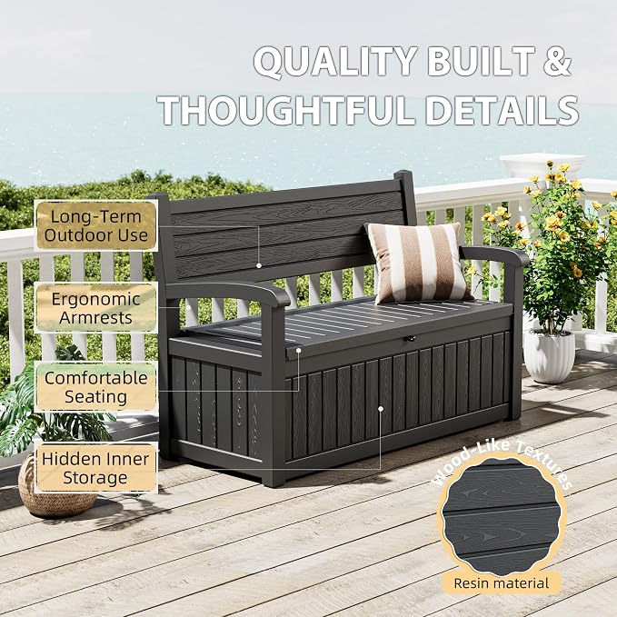80 Gallon Lockable Deck Bench - Image 3