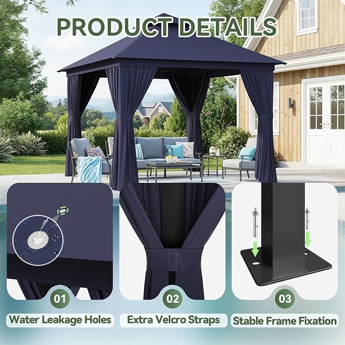 Aoxun 10x10FT Metal Frame Outdoor Gazebo - Image 7