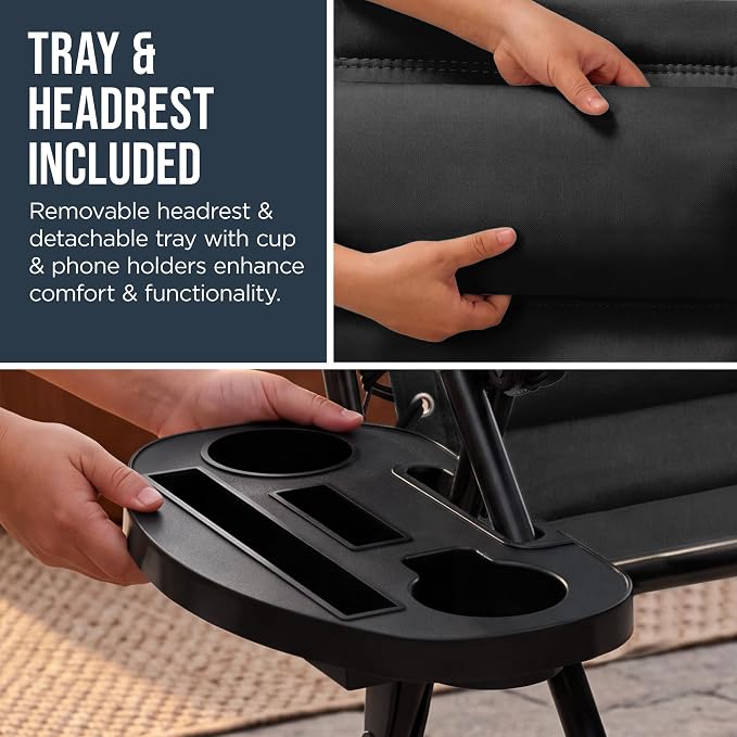Best Choice Products Oversized Padded Zero Gravity Chair w/Canopy Headrest Cup - Image 9