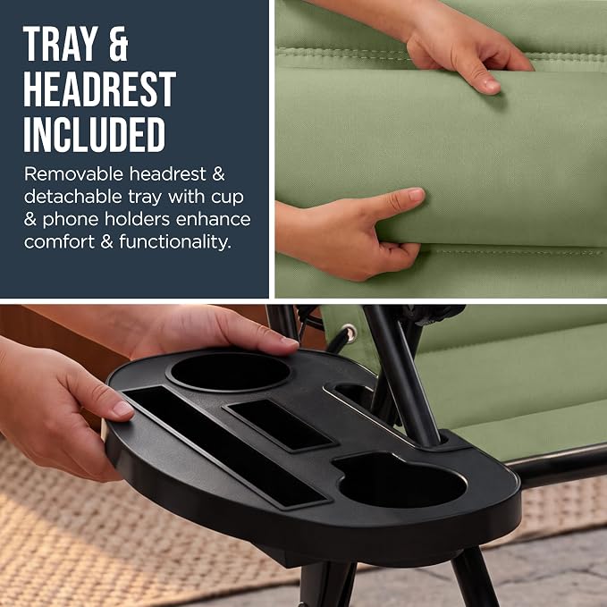 Best Choice Products Oversized Padded Zero Gravity Chair w/Canopy Headrest Cup - Image 9