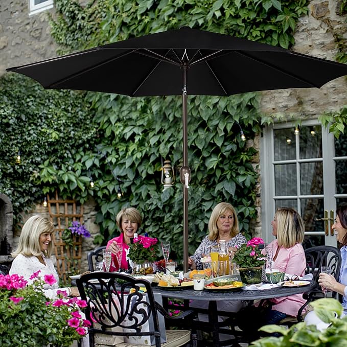 9' Outdoor Patio Umbrella, Outdoor Table Umbrella, Yard Umbrella, Market - Image 7