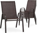 24.4" Wide Outdoor Stackable Chairs Set of 6 | Stacking Patio Chairs by Villeston