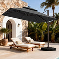 10x10Ft Patio Umbrella Outdoor Cantilever Rectangle Umbrella by ORYNTREX
