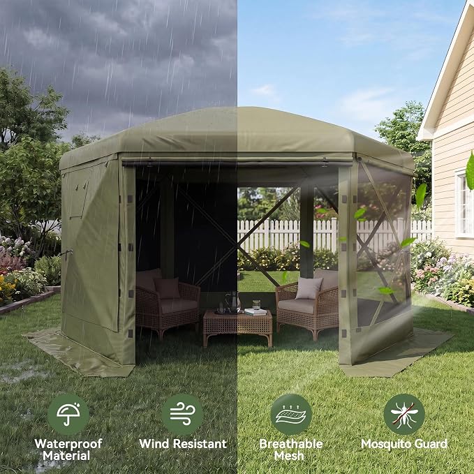 Aoxun 15x15ft Pop Up Canopy Tent, Screen Tent - Image 3