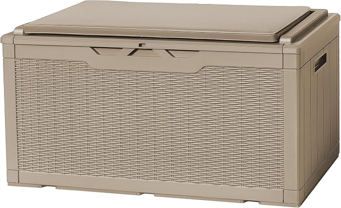 Flamaker Deck Box 98 Gallon Waterproof Resin Storage Box by Flamaker
