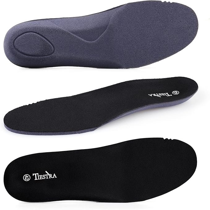 Insoles for Mens Replacement Insoles for Work Boot Running Shoes-Shock Absorption and Cushion for Feet Relief,Comfort Inner Soles for Everyday Use Black 46EU/US13