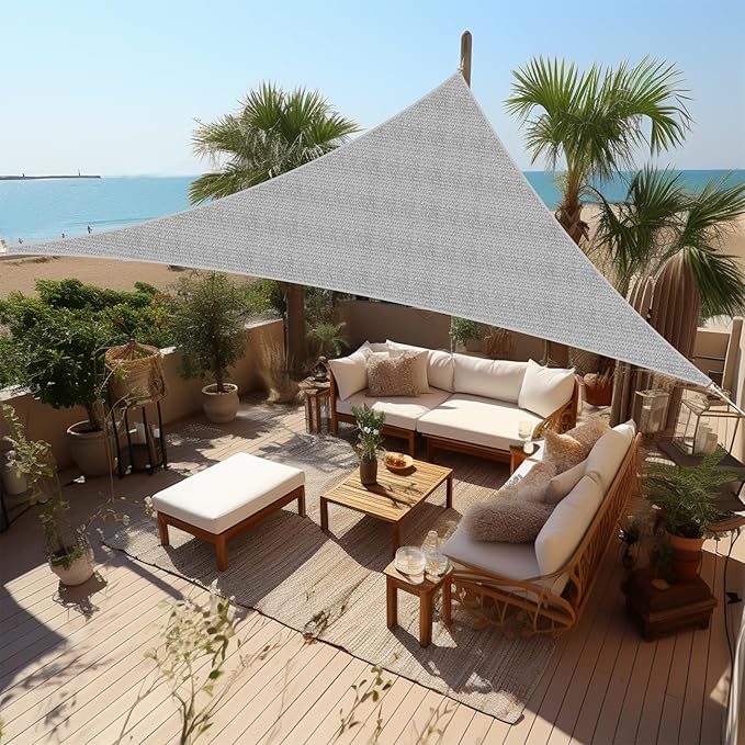 Shade&Beyond Custom Sun Shade Sail 5'x5'x5' Triangle Sun Sail Shades Patio UV by ShadeBeyond