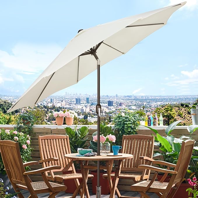 9' Outdoor Patio Umbrella, Outdoor Table Umbrella, Yard Umbrella, Market - Image 5