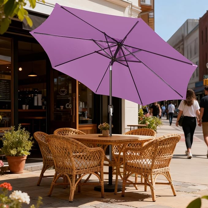9' Outdoor Patio Umbrella, Outdoor Table Umbrella, Yard Umbrella, Market - Image 9