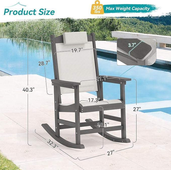 Outdoor Rocking Chair Set of 2 - Image 2