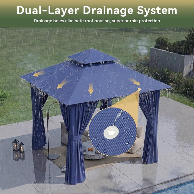 8'x8' Gazebo, Metal Frame Canopy - Image 7