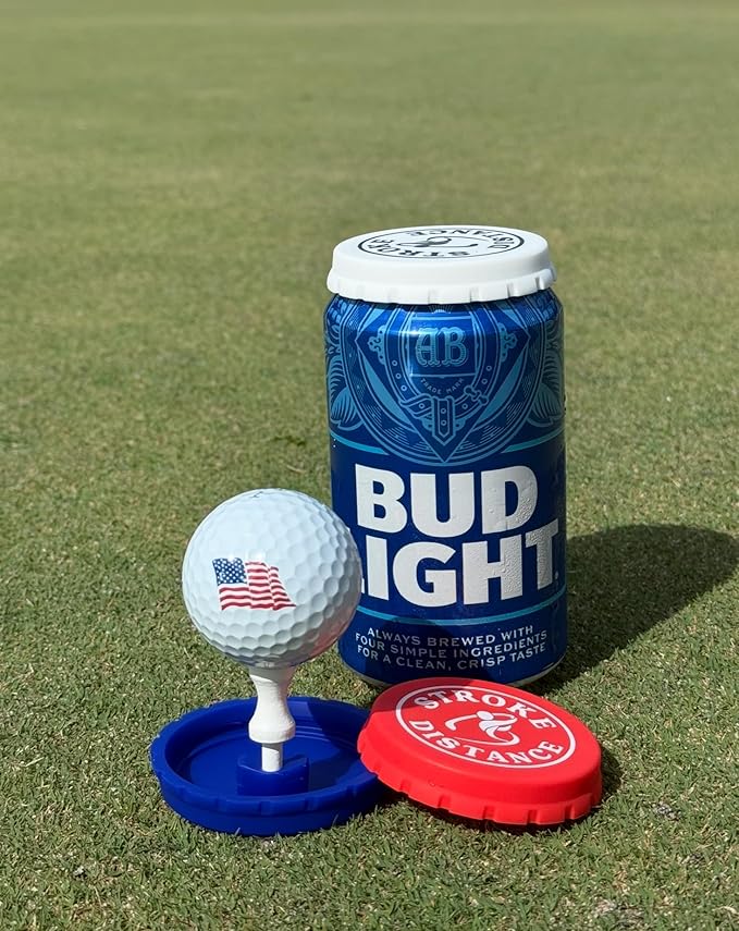 Can Cap Tee 3 Pack: Ultimate Beverage Protection & Golf Tee in One - Red White and Blue