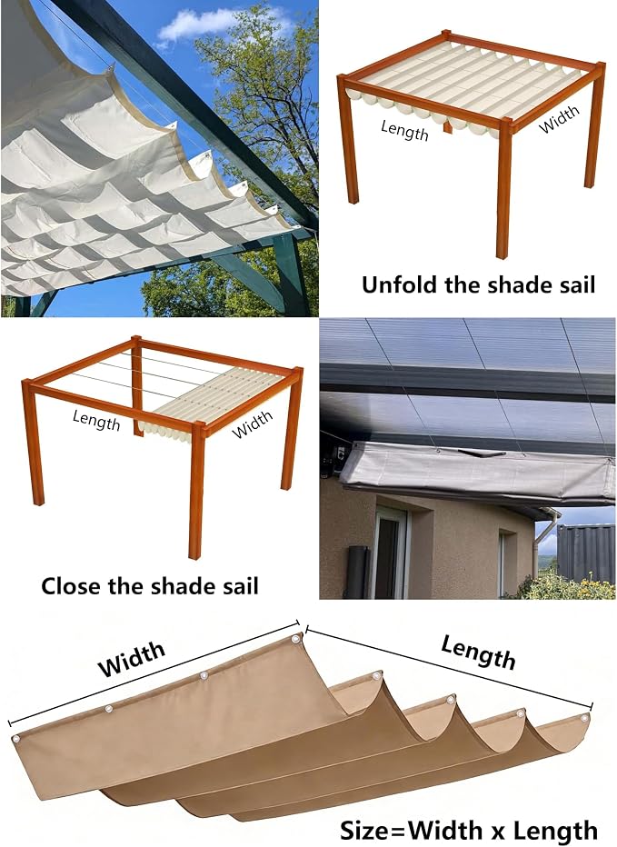 Retractable Waterproof Wave Awning Cover 3' x 15' - Image 5