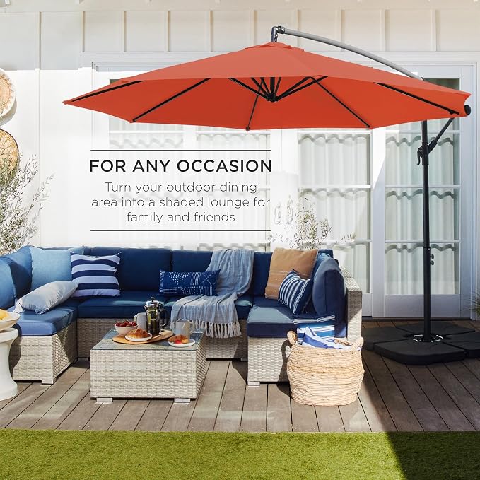 Best Choice Products 10ft Offset Cantilever Hanging Market Patio Umbrella - Image 3