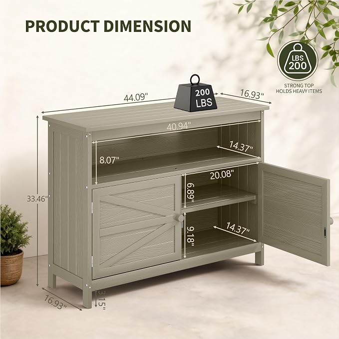 HIPS All-Weather Outdoor Storage Cabinet, Outdoor Sideboard - Image 2