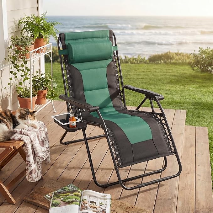 Oversized Zero Gravity Lounge Chair, Foldable Lawn Recliner Outdoor Chair | - Image 2