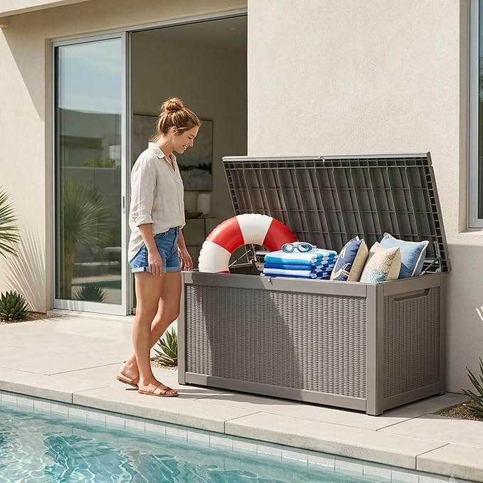 Outdoor Storage Box, 320 Gallon Waterproof Deck Box, Dual Gas-Spring Ultimate - Image 9