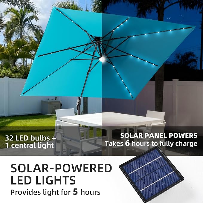 JZAC & QZYD 9x9 FT Cantilever Offset Patio Umbrella - Image 7