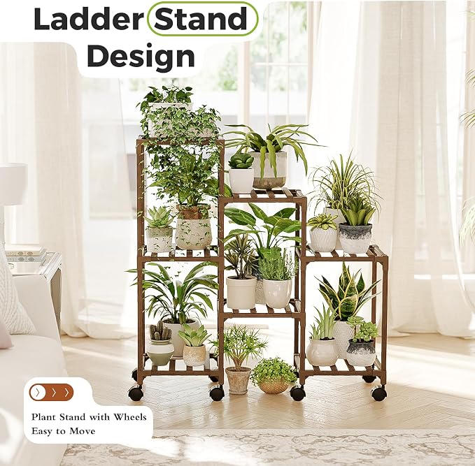Bamworld Plant Stand with Wheels - Image 2