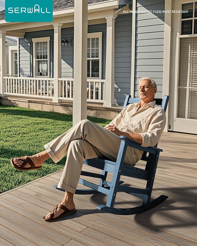 SERWALL Outdoor Rocking Chair Set of 6, Patio Rocking Chairs - Image 2