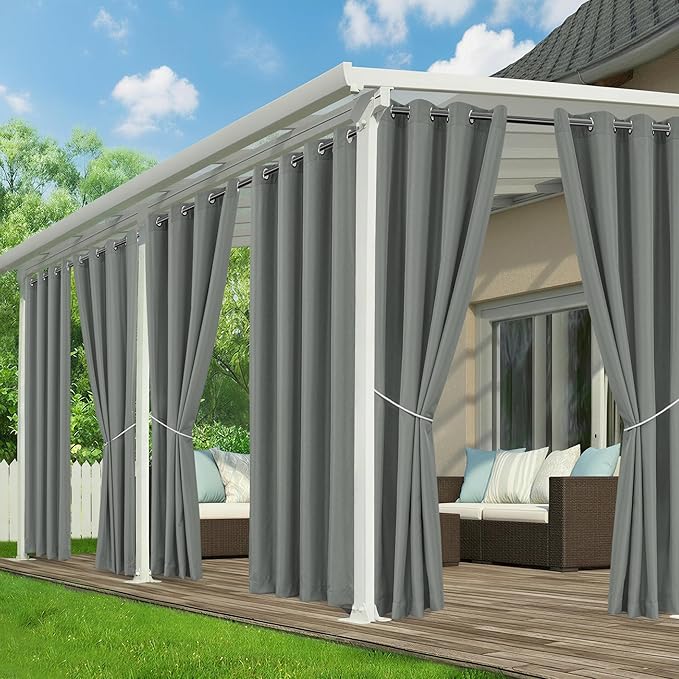 Outdoor Curtains for Patio Waterproof, 6 Drape Panels, Sun Shades | Privacy & by RichSets