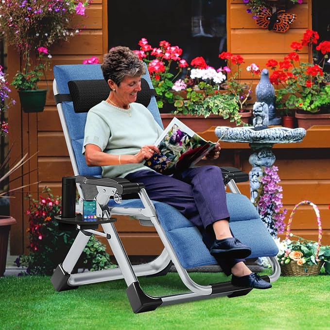 MOPHOTO Zero Gravity Chair, Outdoor Padded Lounge Chair - Image 2