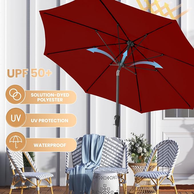 Ayge Patio Umbrella 9 FT Outdoor Table Umbrella Fiberglass - Image 5