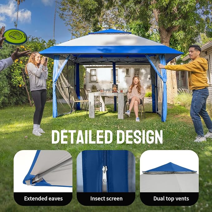 CROWN SHADES 13x13 Pop Up Gazebo, Outdoor Gazebo - Image 3