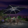 PURPLE LEAF Patio Umbrella 11'X11' Double Top Solar LED Light, Support to by PURPLELEAF