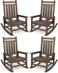 SERWALL Outdoor Rocking Chair Set of 4, HDPE Rocker by SERWALL