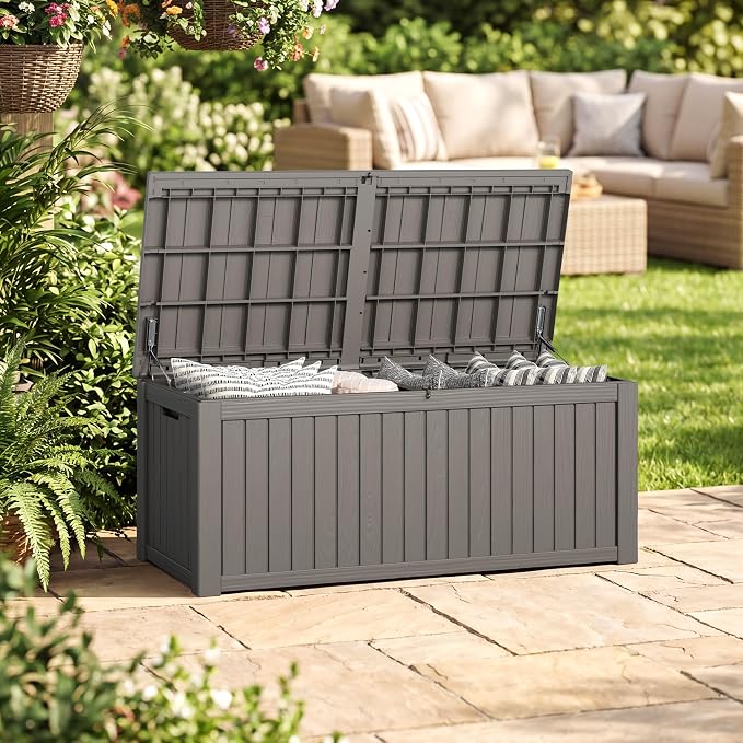 Outdoor Storage Box, 200 Gallon Resin Deck Boxes Outdoor Waterproof - Image 7