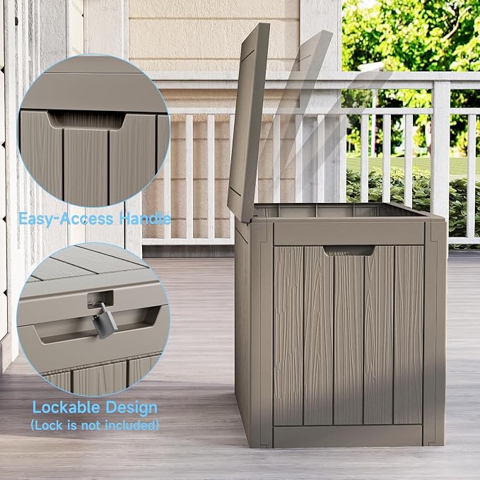 33 Gallon Indoor Outdoor Storage Box Waterproof Deck Box | Resin storage bin - Image 4