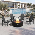 SERWALL HDPE Stackable Adirondack Chairs Set of 4, Space-Saving by SERWALL