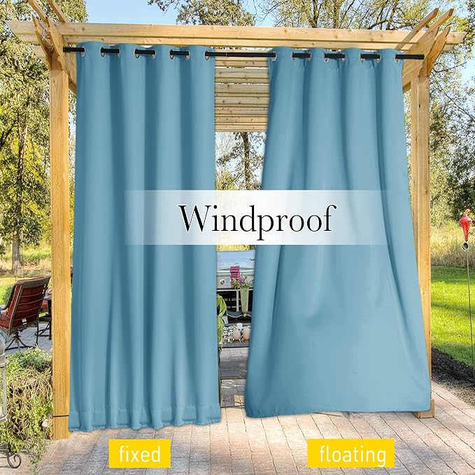 NICETOWN 2 Panels Gazebo Curtains Outdoor Waterproof & Windproof, Top and - Image 5
