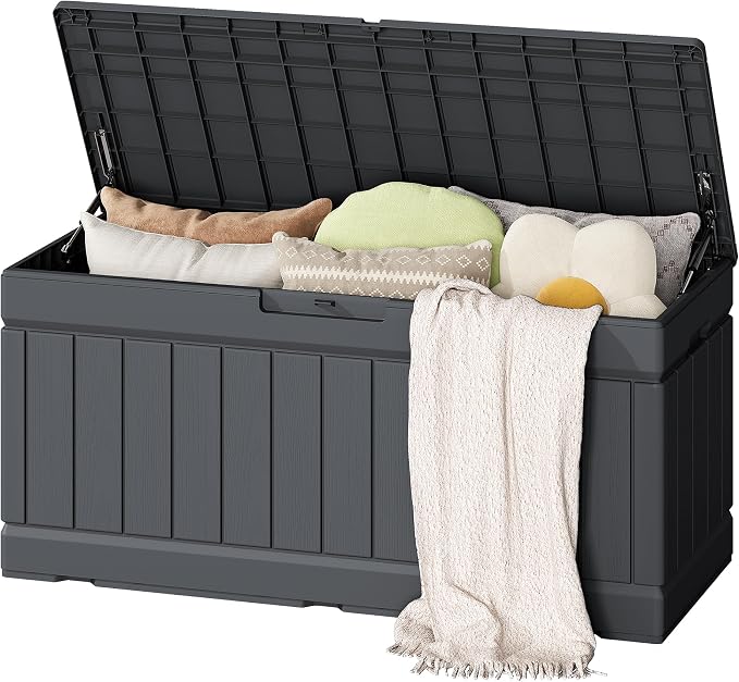 Flamaker Outdoor Storage Box 80 Gallon Resin Waterproof Deck Box | Delivery Box by Flamaker