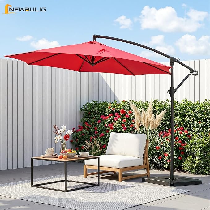 NEWBULIG 10FT Patio Umbrella, Cantilever Umbrella, UV Protection | Outdoor - Image 2