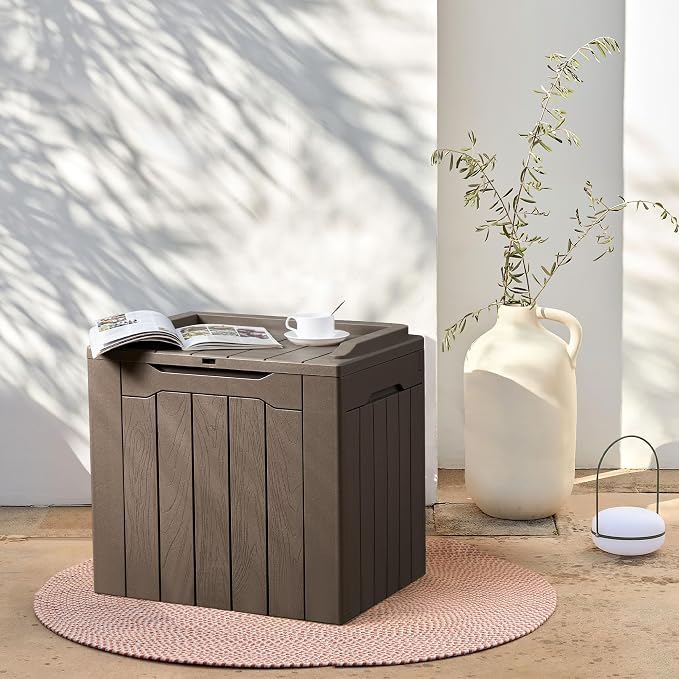 Flamaker Deck Box 31 Gallon Waterproof Resin Small Storage Box - Image 9