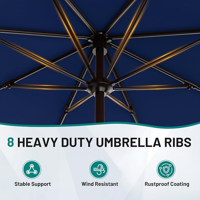 9 FT Patio Umbrella for Outdoor, Outdoor Table Umbrella - Image 3