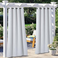NICETOWN 2 Panels Greyish White Outdoor Curtains by NICETOWN