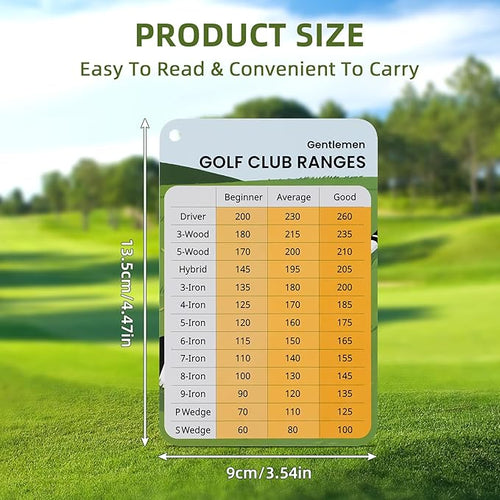 2 Pack Golf Club Distance Card, Erasable and Quick Reference Golf Club Range Card, Swing Minder Reference & Blank Distance Yardage Card, Golf Bag Accessories Gifts for Men