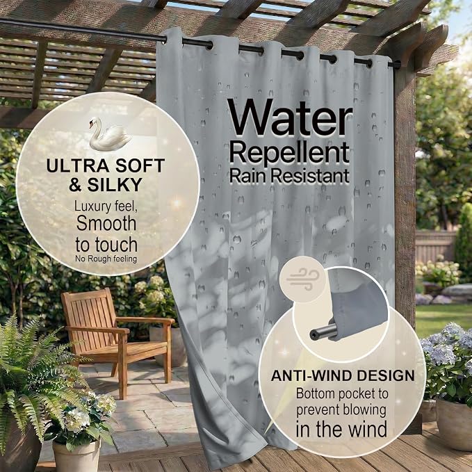 DIVA EN CAMINO DEC Outdoor Patio Curtain Waterproof Darkening Thermal Insulated - Image 4