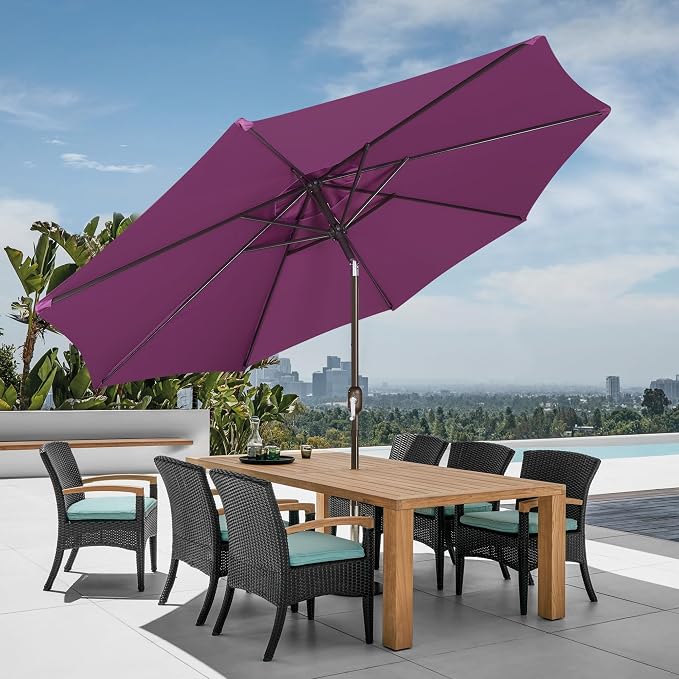 9' Outdoor Patio Umbrella, Outdoor Table Umbrella, Yard Umbrella, Market - Image 7