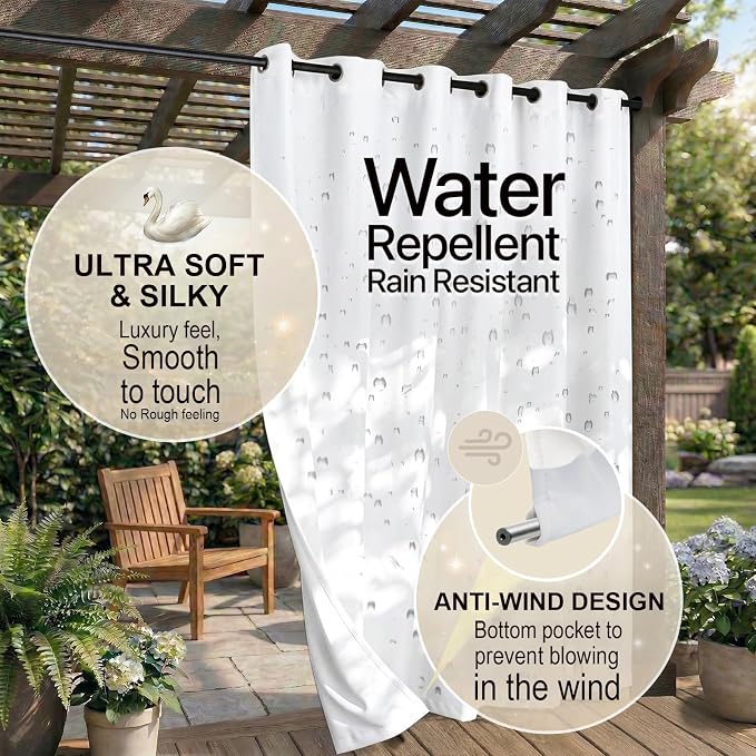 Outdoor Indoor Curtains W52 x L63 - Image 4