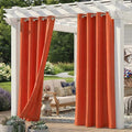 Set of 6 Outdoor Curtains for Patio Waterproof, Breathable Grommet Panels for by Sunshelf