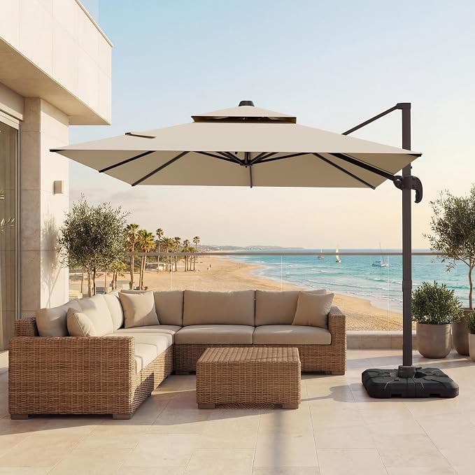 9x12 FT Patio Cantilever Umbrella by VEGOND