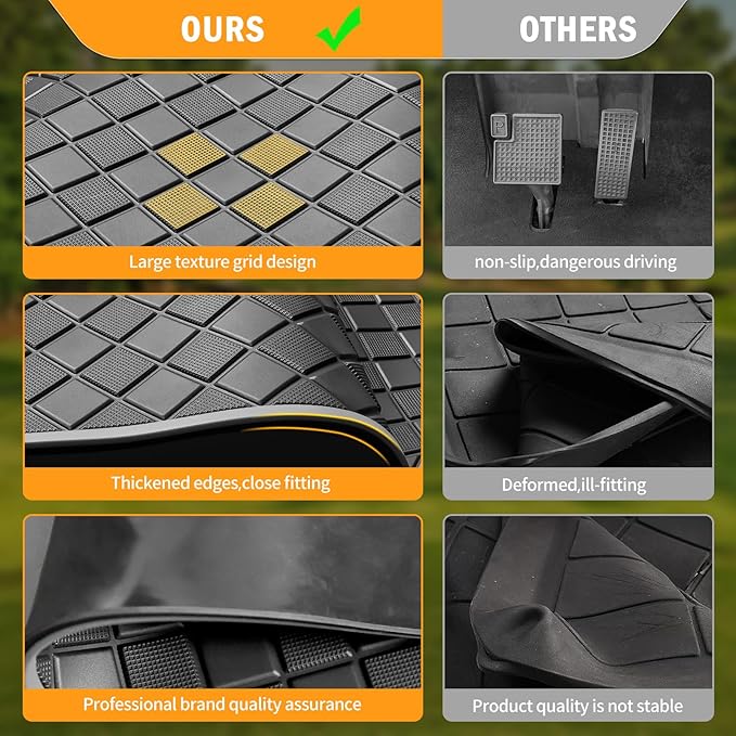 Golf Cart Floor Mat for Yamaha,Customize Non-Slip Full Coverage Liner Matt Replacement Fits to Yamaha G29/Drive, Drive2,Adventurer,QuieTech 2017+,Durable Easy to Clean